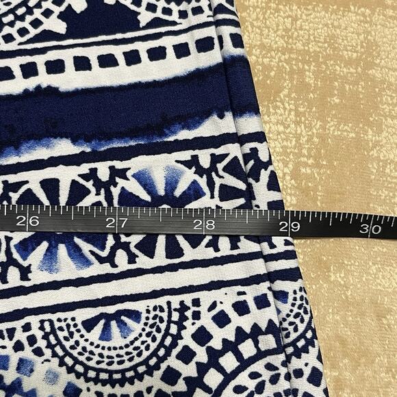 Chico's Palazzo Pants Plus Size 4 XXL Navy White Ikat Mandala Boho Resort - Picture 9 of 15